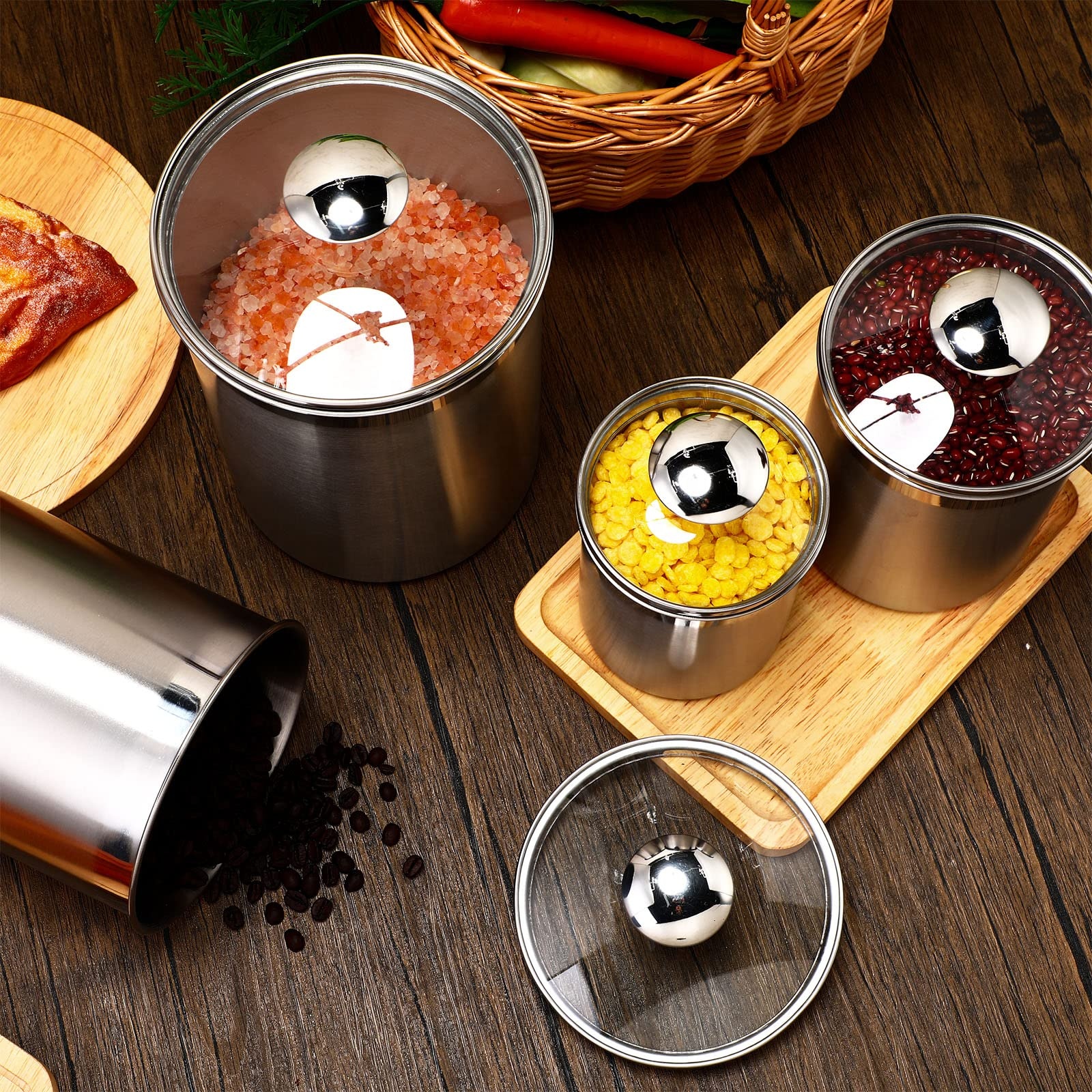 Food Storage Containers Tea Co - Coffee Tea Sugar Canisters incelemesi ve fiyatı