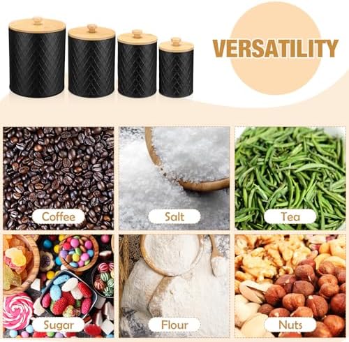Reallnaive 4-Piece Black Coffe - Coffee Tea Canister Set incelemesi ve fiyatı