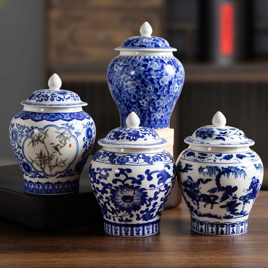 Blue and White Porcelain Tea C - Coffee Tea Canister Set incelemesi ve fiyatı