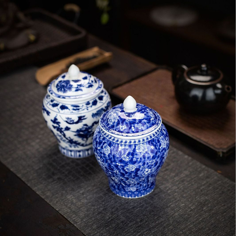 Blue and White Porcelain Tea C - Coffee Tea Canister Set incelemesi ve fiyatı
