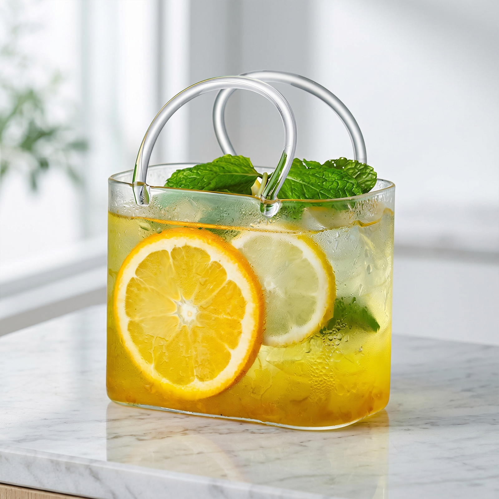 Glass Purse with Glass Straw F - Coffee Tea Flower incelemesi ve fiyatı