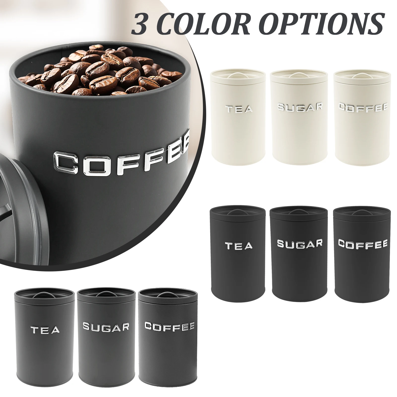 3 Pcs Tea Coffee Sugar Caniste - Coffee Tea Sugar Canisters incelemesi ve fiyatı