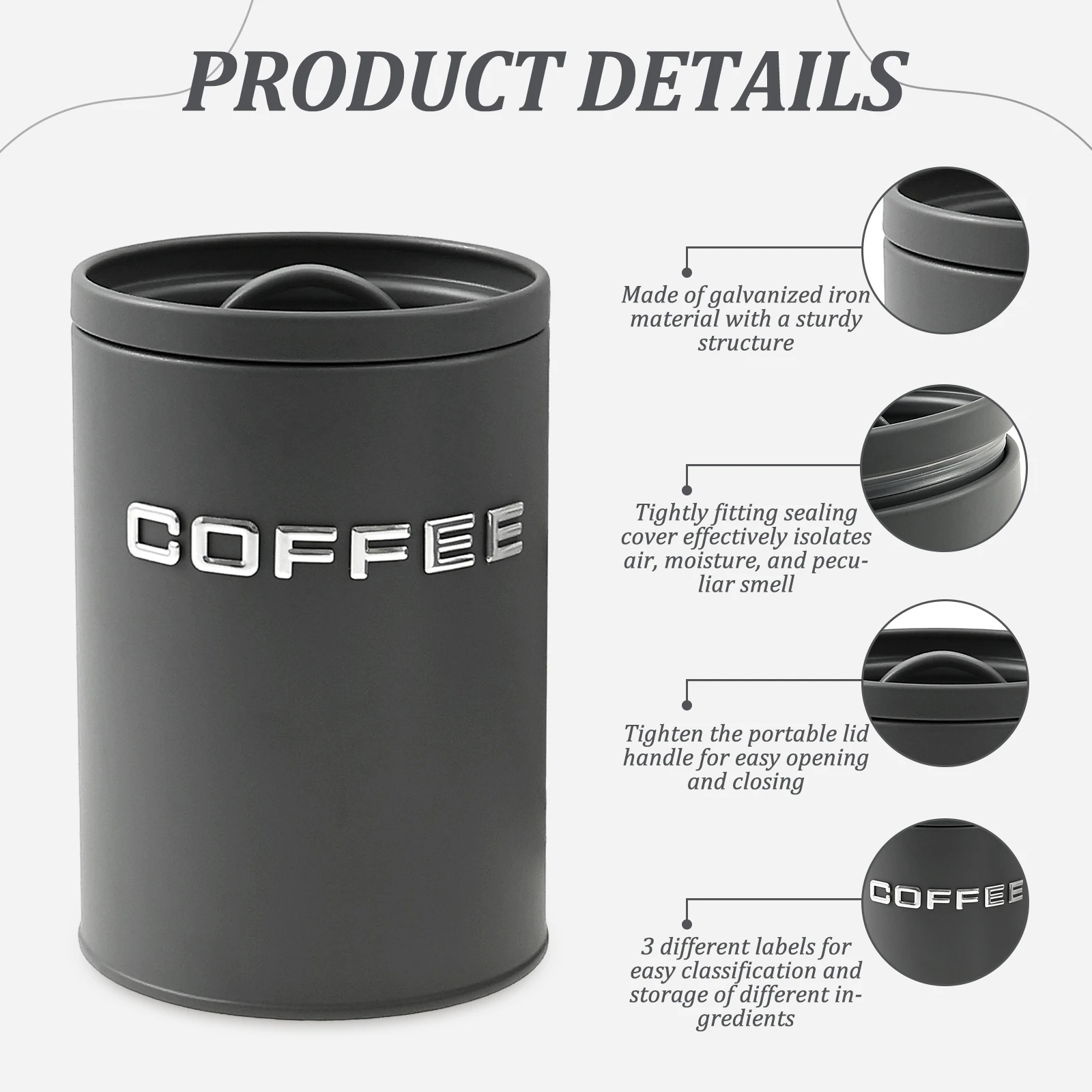 3 Pcs Tea Coffee Sugar Caniste - Coffee Tea Sugar Canisters incelemesi ve fiyatı