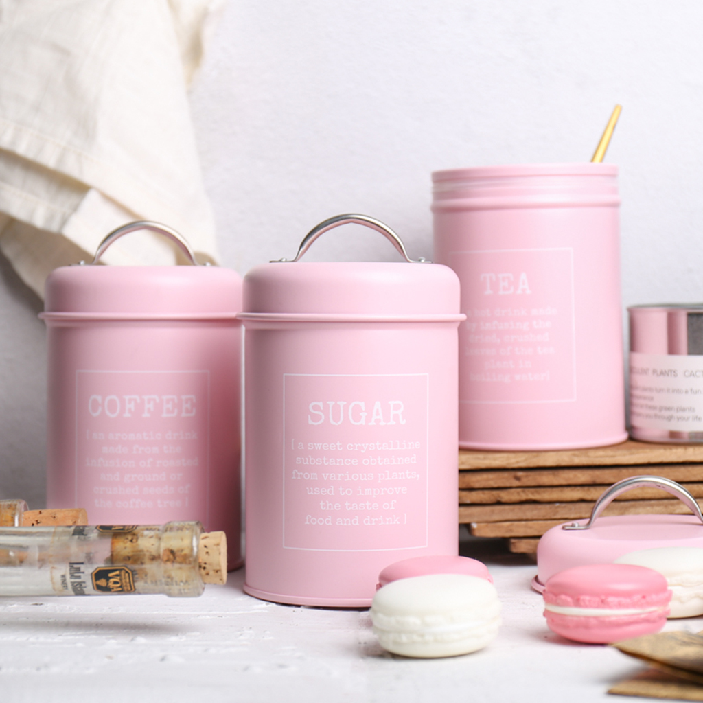 Set of 3 Canister Iron Kitchen - Coffee Tea Sugar Canisters incelemesi ve fiyatı