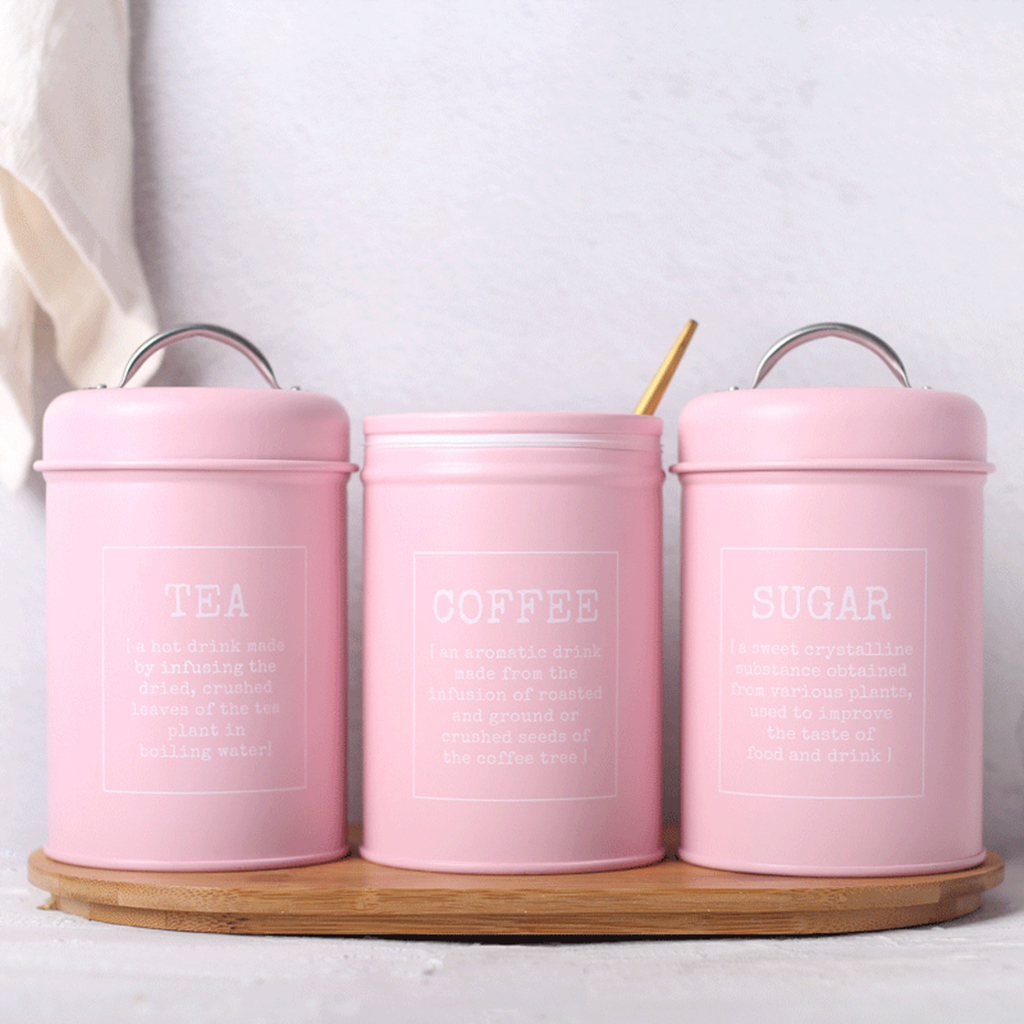 Set of 3 Canister Iron Kitchen - Coffee Tea Sugar Canisters incelemesi ve fiyatı