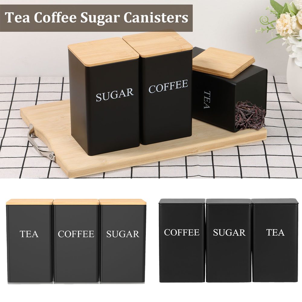Coffee Bean Storage Jar Metal  - Coffee Tea Sugar Container Set incelemesi ve fiyatı