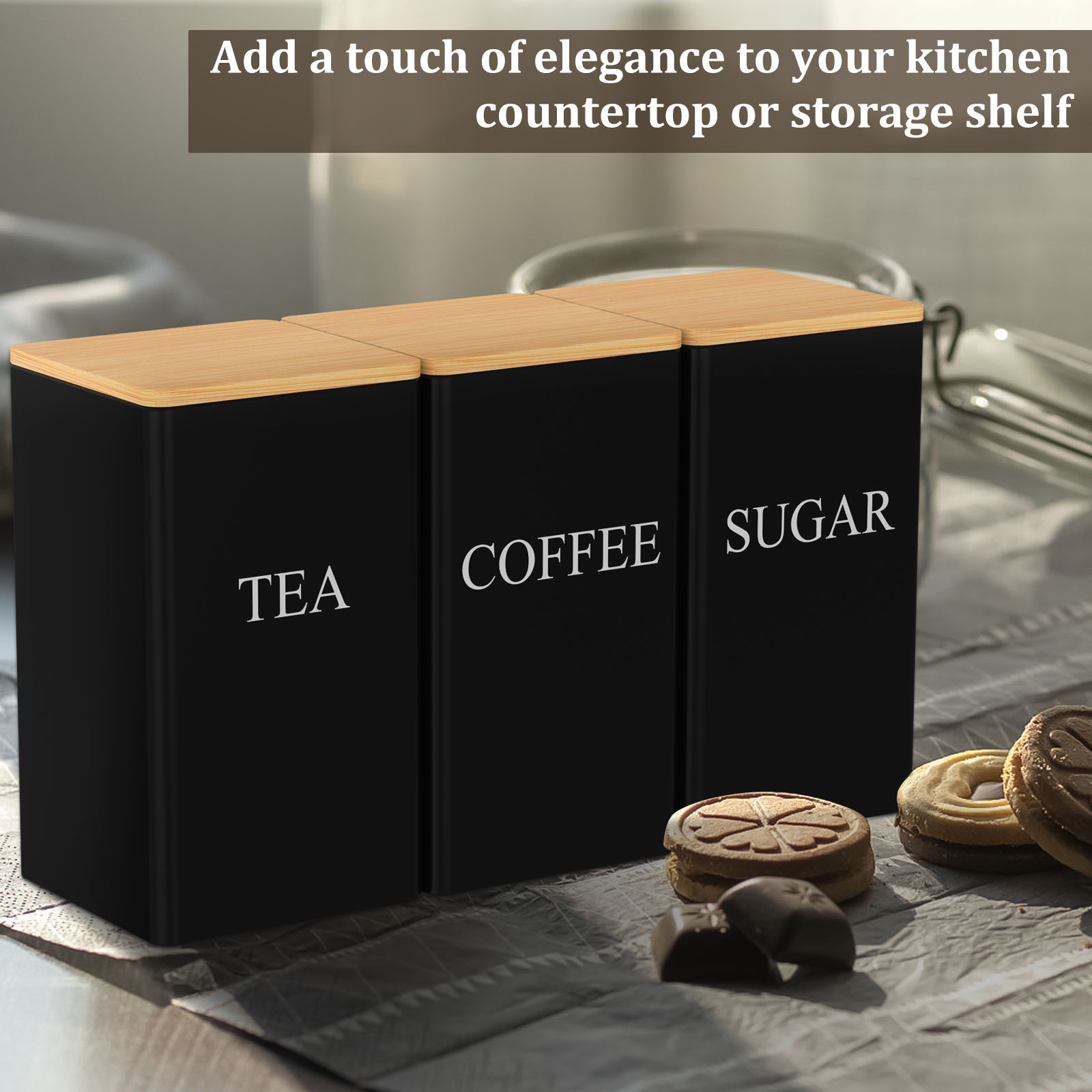 Coffee Bean Storage Jar Metal  - Coffee Tea Sugar Container Set incelemesi ve fiyatı