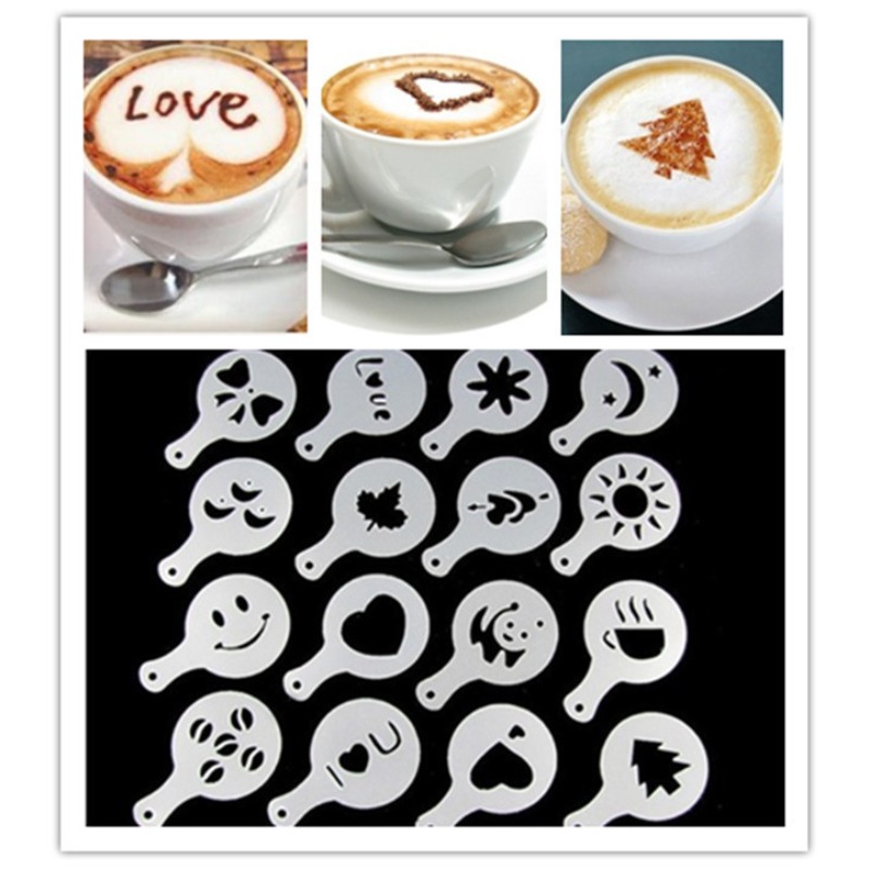 16Pcs Coffee Art Stencils Bari - Coffee Stencil Art incelemesi ve fiyatı